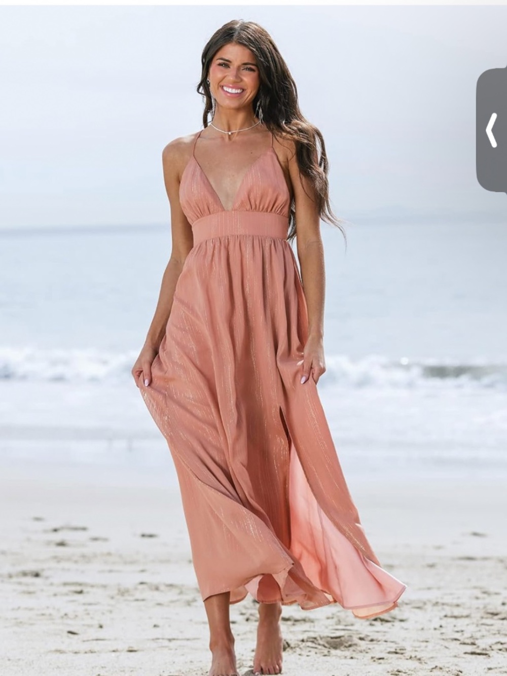 New Cupshe V-Neck Backless Maxi Dress-L - Picture 2 of 6